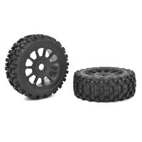 Team Corally - Scorpion XTB - Off-Road 1/8 Buggy Tires - Glued on Black Rims - 1 pair