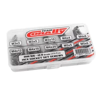 Team Corally - Screw Set - Set Screws - M3 - M4 - M5 - DIN 916 - Steel Black - 12.9 Grade - 10 Sizes - 370 pcs