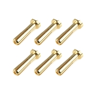 Team Corally - Bullit Connector 4.0mm - Male - Solid Type - Gold Plated - Ultra Low Resistance - Wire 90° - 6 pcs