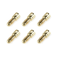 Team Corally - Bullit Connector 3.5mm - Male - Spring Type - Gold Plated - Wire Straight  - 6 pcs