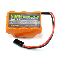 EcoPower 5-Cell NiMH Hump Receiver Pack w/Rx Connector (6.0V/1500mAh)