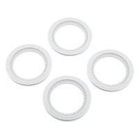 Tribute wheel beadlocks - white - glue-on set, 4pc.(Fits - #3377 Tribute wheels)