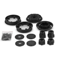 Tribute Transport - 2.4" Monster Truck transport wheel w/adaptors (black) - 2pc.