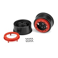 Tremor, Slash rear, Slash 4x4 F&R wheel - black wheel / red beadlock - 2pc. 