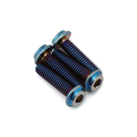 3x12mm Top Hat Titanium screw, burnt blue - 4pc