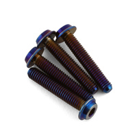 3x16mm Top Hat Titanium screw, burnt blue - 4pc