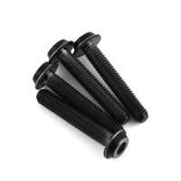 3x16mm Top Hat Titanium screw, stealth black - 4pc