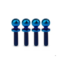 5.5 x 10mm revolved titanium ball-stud, burnt blue, 4pc.