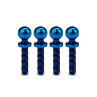 5.5 x 12mm revolved titanium ball-stud, burnt blue, 4pc.