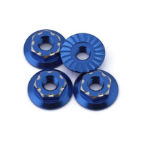 JConcepts - RC10B7 M4 low-profile aluminum wheel nut - blue, 4pc