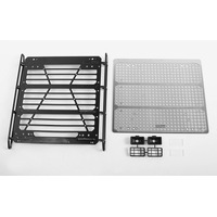 Command Roof Rack w/ Diamond Plate & 2x Square Lights for Traxxas Mercedes-Benz G 63 AMG 6x6 (Style B)