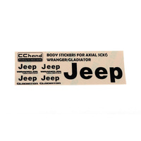 Metal Logo Decal Sheet for Axial 1/6 SCX6 Jeep Wrangler (Black)