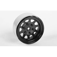 Stamped Steel 1.7" Beadlock Wagon Wheels (Black)