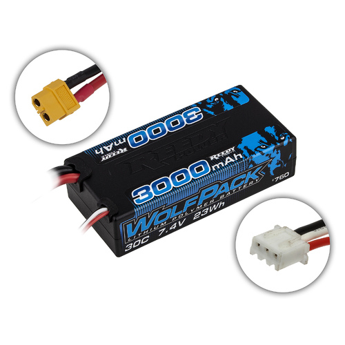 Reedy WolfPack LiPo 3000mAh 30C 7.4V Shorty, XT60 Plug