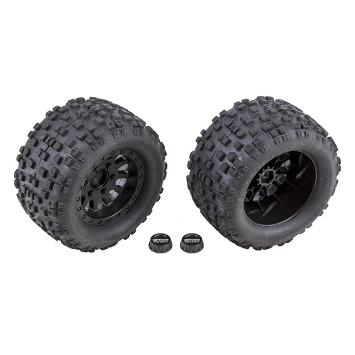 Rival MT10 Tires and Method Wheels, mounted, hex, black