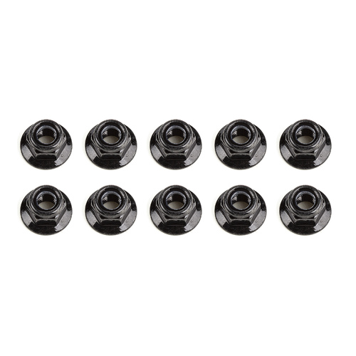 M5 Locknuts, flanged, black