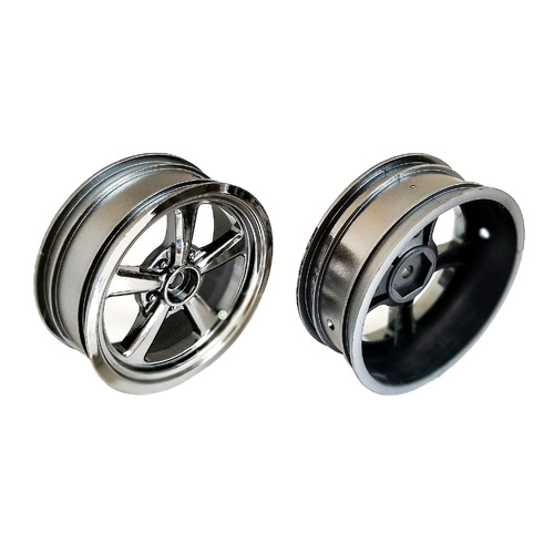 Drag Front Wheels, 2.2 in, 12 mm Hex, black chrome