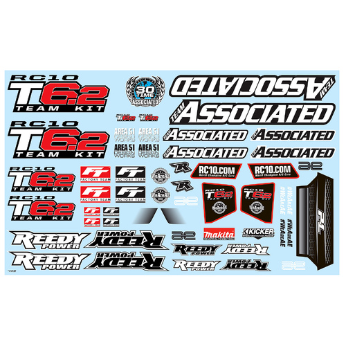 ####RC10T6.2 Decal Sheet