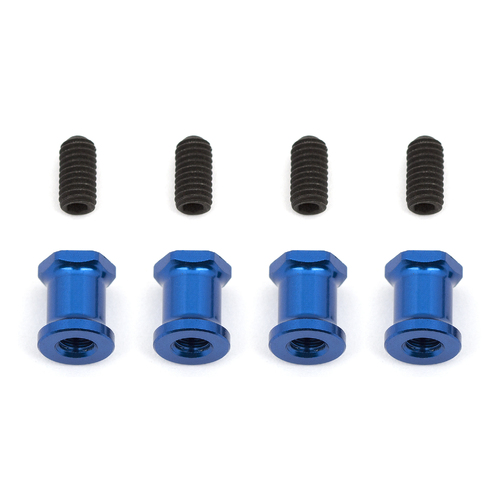 RC10F6 FT Suspension Arm Standoffs, blue aluminum