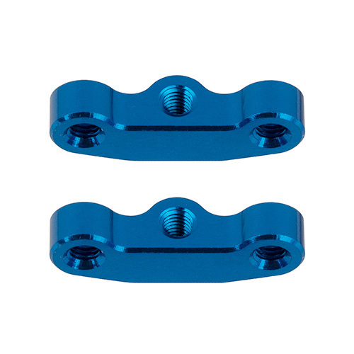 RC10B7 Hub Link Mounts, +1mm, blue aluminum