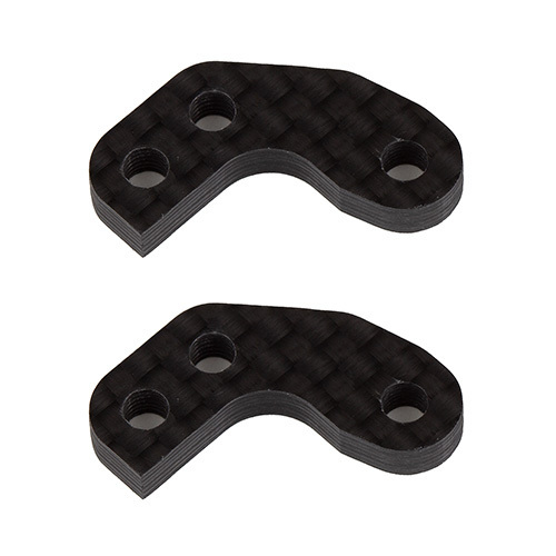 RC10B7 FT Caster Block Link Mount Set, +1mm, carbon fiber