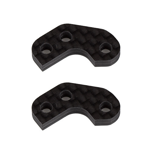 RC10B7 FT Caster Block Link Mount Set, -2mm, carbon fiber