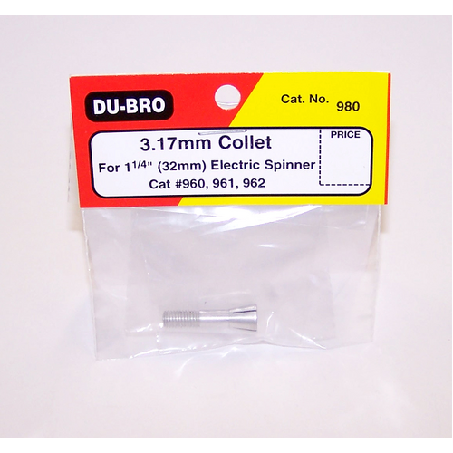 ###DUBRO 980 3.17MM COLLET FOR 1 1/4in ELECTRIC SPINNER  (1/PKG.)(DISCONTINUED)