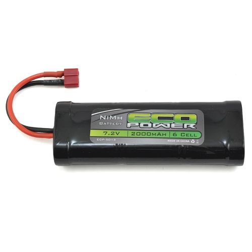 EcoPower 6-Cell NiMH Stick Pack Battery w/T-Style Connector (7.2V/2000mAh)