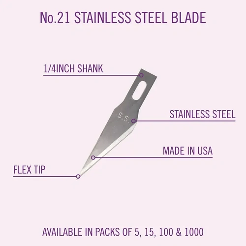 EXCEL 23021 SUPER SHARP STAINLESS BLADE DISPENSER (PKG OF 15) #21 blade