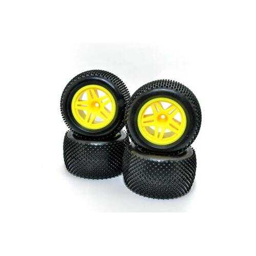 TT 2.0 COMPLETE TIRE WITH YELLOW WHEEL SET 4PCS