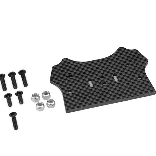 F2 truggy body mount adaptor, carbon fiber - HB D8T Evo 3 (Requires Team Associated #81447)