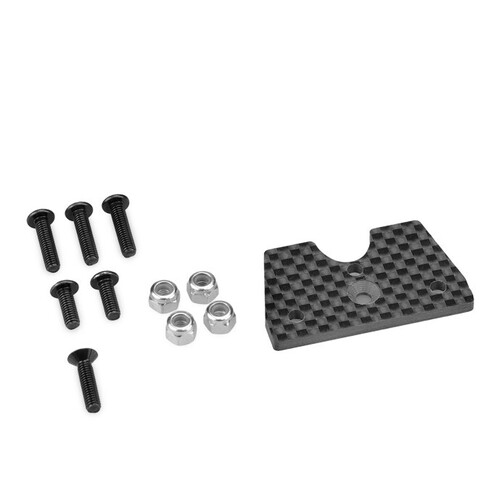 F2 truggy body mount adaptor, carbon fiber - Tekno NT48 2.0 (Requires Team Associated #81447)