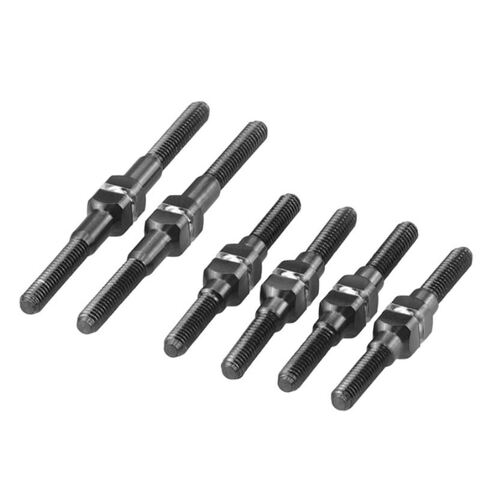 Mini-T 2.0 , Mini-B Fin titanium turnbuckle set, black - 6pc