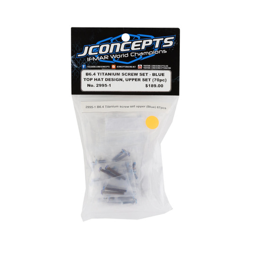 JConcepts - B6.4 Titanium top hat screw set, upper (burnt blue) - 70pc