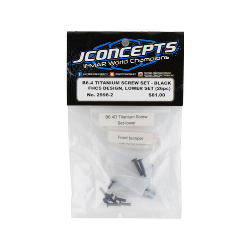 JConcepts - B6.4 Titanium screw set, lower (stealth black) - 26pc