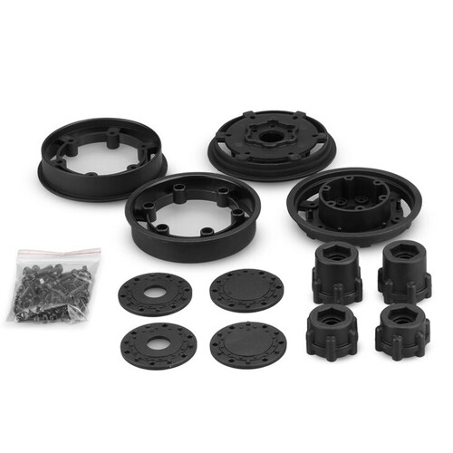 Tribute Transport - 2.4" Monster Truck transport wheel w/adaptors (black) - 2pc.