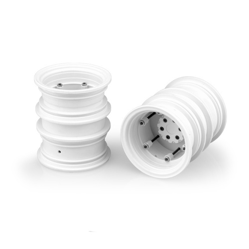 Krimson Dually - 2.6" dual truck wheels w/ adaptors, covers - (white) - 2pc.