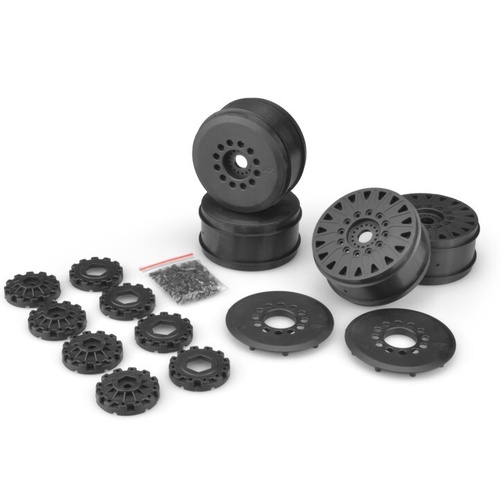 Cheetah 83mm speed-run wheel w/ 12 and 17mm hex adaptor, 4pc. (black) 