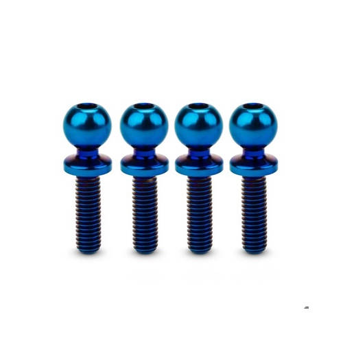 5.5 x 10mm revolved titanium ball-stud, burnt blue, 4pc.