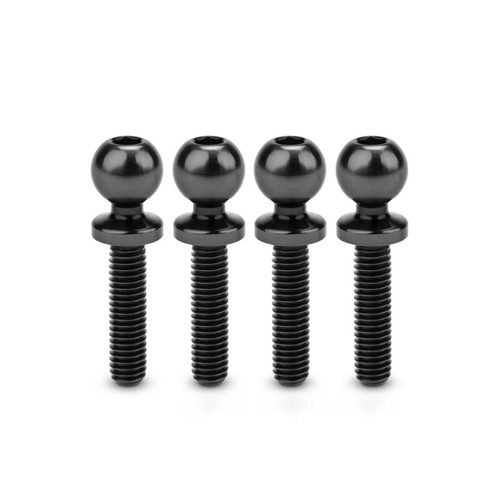 5.5 x 12mm revolved titanium ball-stud, stealth black, 4pc.