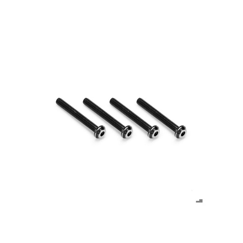 3x24mm Top Hat Titanium screw, stealth black - 4pc