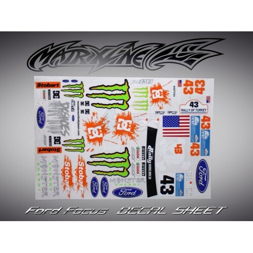 MATRIXLINE FORD FOCUS DECAL SHEET