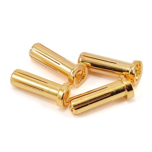 ProTek RC 5.0mm "Super Bullet" Solid Gold Connectors (4 Male)