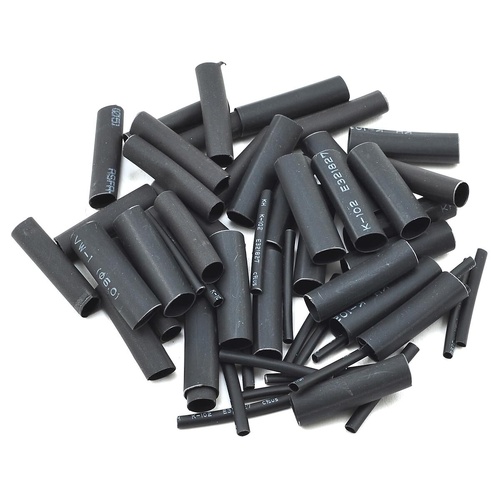 ProTek RC 1.5, 5, 6 & 8mm Shrink Tubing Assortment Pack (Black) (20) (1" Length)