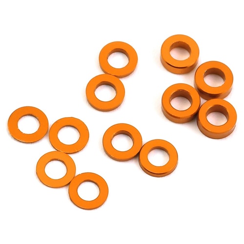 ProTek RC Aluminum Ball Stud Washer Set (Orange) (12) (0.5mm, 1.0mm & 2.0mm)