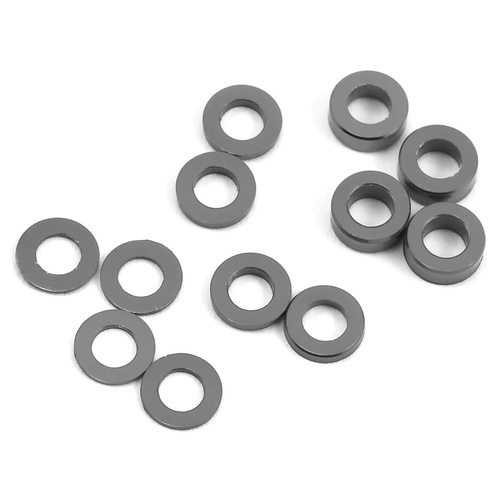 ProTek RC Aluminum Ball Stud Washer Set (Grey) (12) (0.5mm, 1.0mm & 2.0mm)