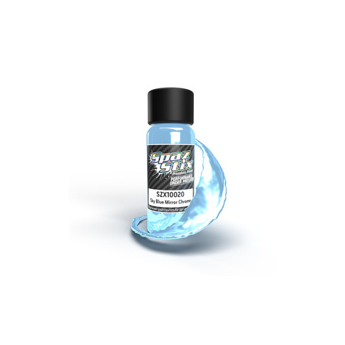 Sky Blue Mirror Chrome Airbrush Ready Paint, 2oz Bottle