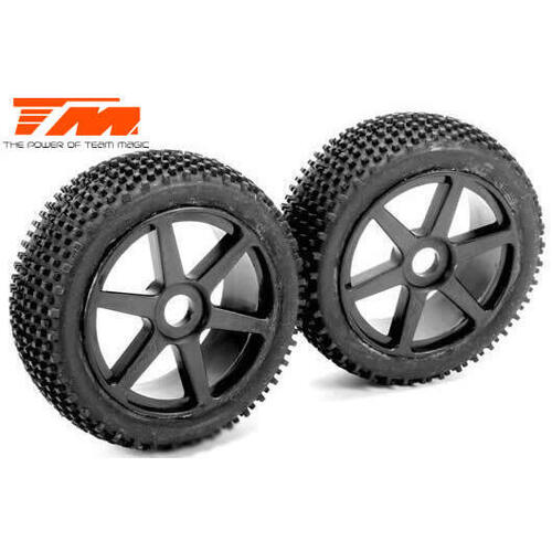 B8 Pre-mounted Tires (2)-6 Spokes Black