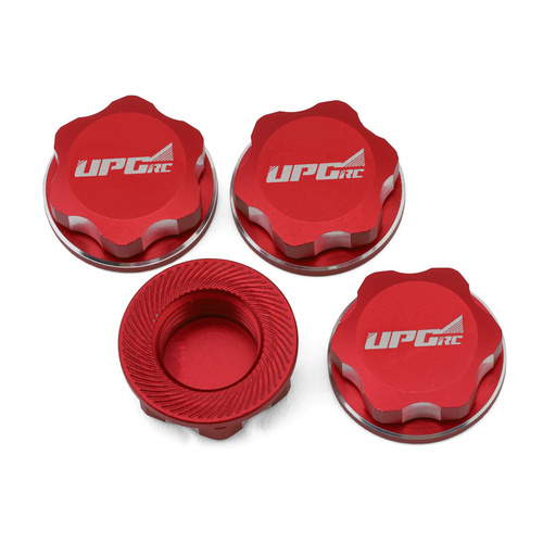 Aluminum 17mm Serrated Wheel Nuts (4) (Red)