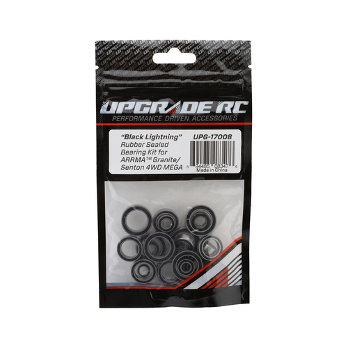 UpGrade RC "Black Lightning" Rubber Sealed Bearing Kit for ARRMA Granite/